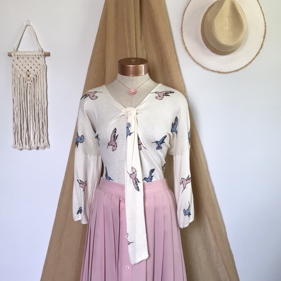 Modcloth Pastel Humming Bird Sweater - Picture 2 of 7